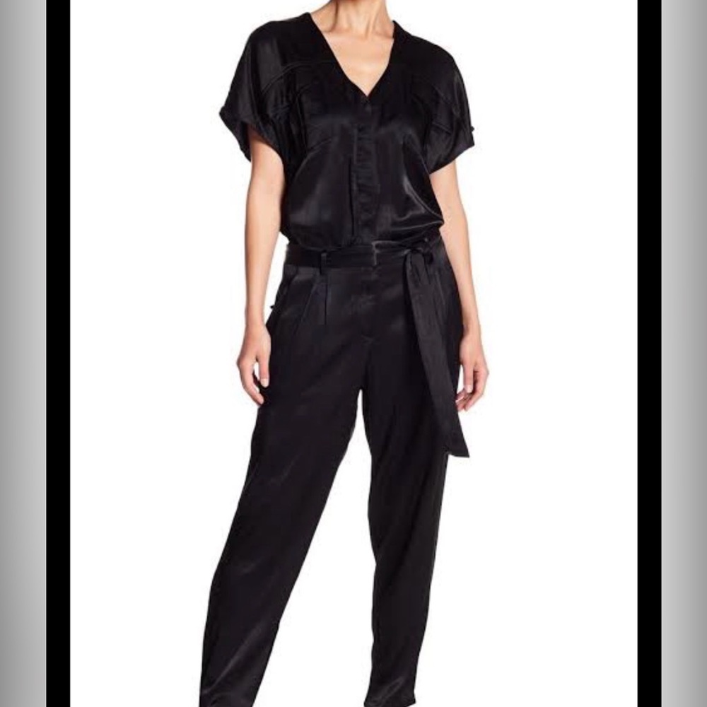 Splendid Satin Black Jumpsuit